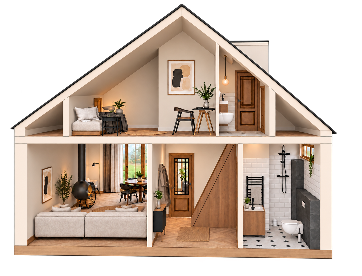 Van een onlogisch ingedeelde woning met een kleine entree naar een sfeervol thuis met een royale hal en directe toegang tot de badkamer en bovenverdieping. – foto 14