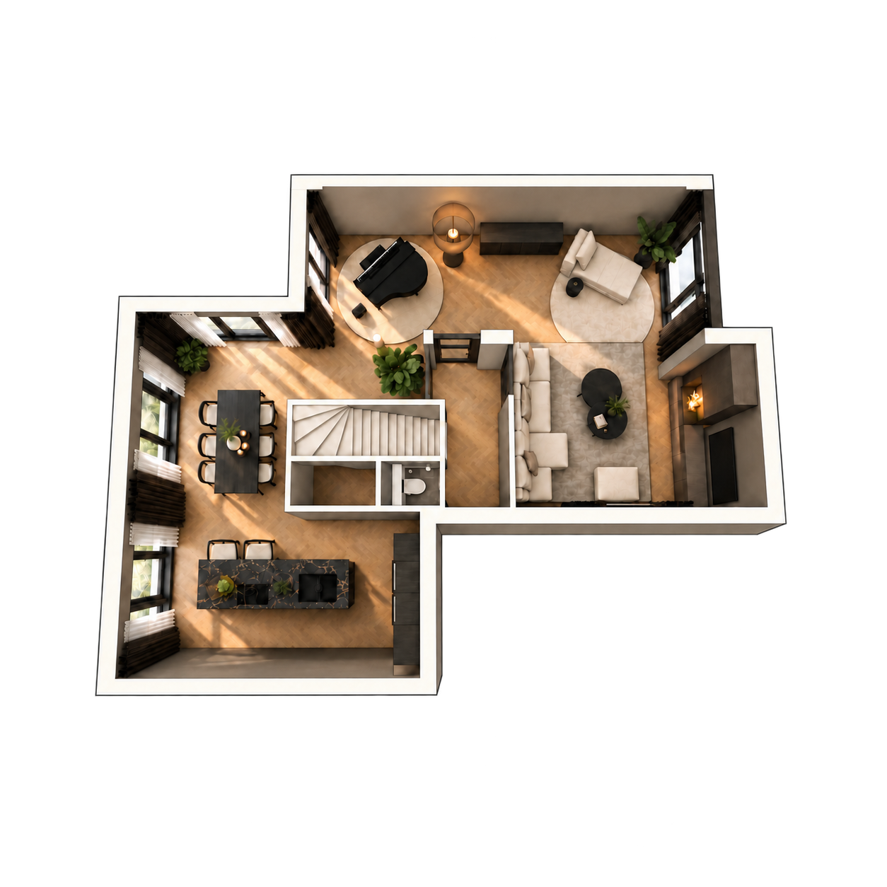 Van een gedateerde woning met garage naar een luxe woonruimte met riante woonkeuken. – foto 3