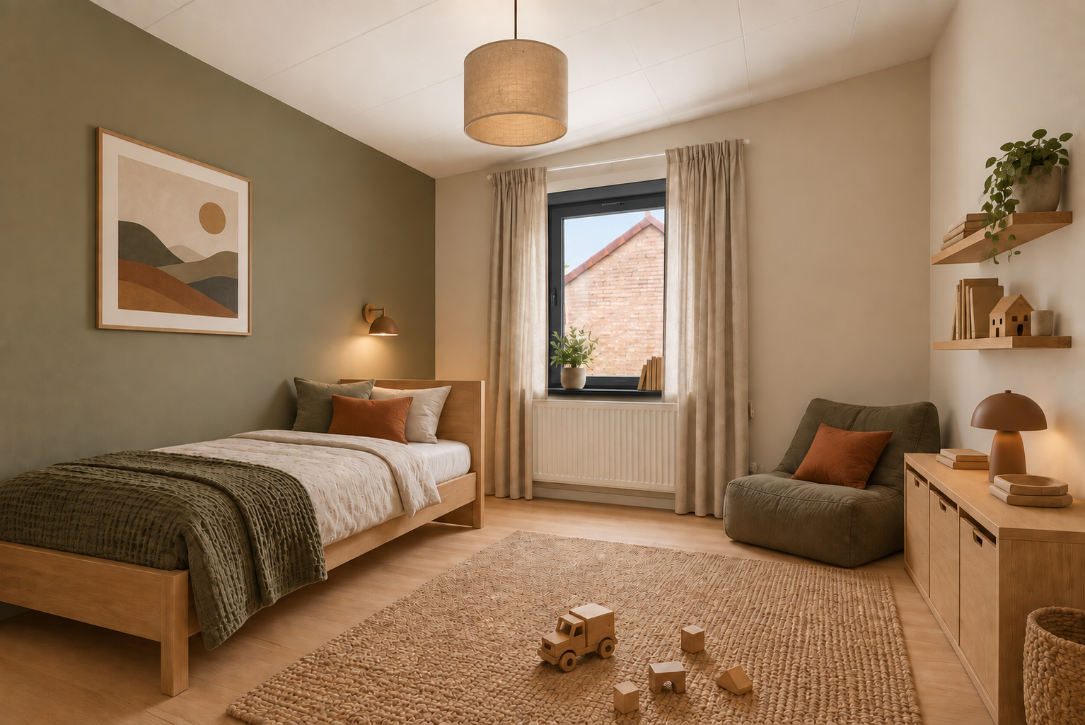Kinderkamer na de woningvisualisatie